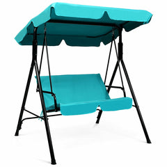 Brand New And High Quality<br>Outdoor Loveseat Swing Chair<br>Providing Two Comfortable Seats<br>With A Waterproof Top Canopy  Protecting You From Ultraviolet Ray And Drizzle<br>Black Steel Frame  Durable And Sturdy<br>With Seat And Back Cushion Add Comfo
