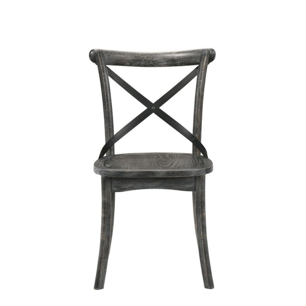 The Kendric armless side chairs are the perfect companion to any modern rustic home. The high backrest is ideal for maximum comfort while dining. It features a unique wooden open frame backrest with an x-shape support. Available in two colors, matching ta