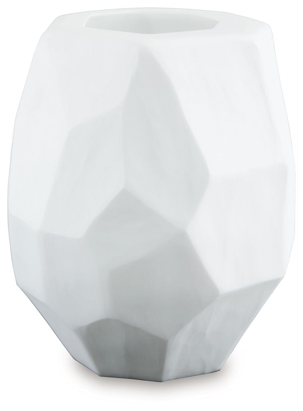 Equal parts elegant and organic, this vase brings ethereal beauty to your tabletop. Its white finish seamlessly harmonizes with existing accents. Meticulous craftsmanship creates the unique, faceted look of the hand-carved surface and makes each piece one