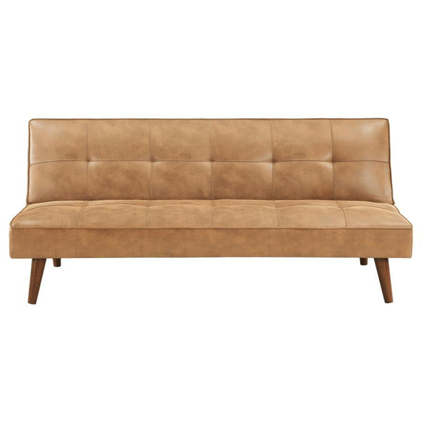 Jenson - Upholstered Tufted Convertible Sofa Bed - Saddle Brown
