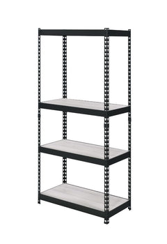 Personfiy your workplace with some bold, clear and strong accessories. The Decmus Bookshelf has a black metal frame with simple hollow out carved patterns for a modern industrial look. It is outfitted with adjustable shelves that allow more flexible use o