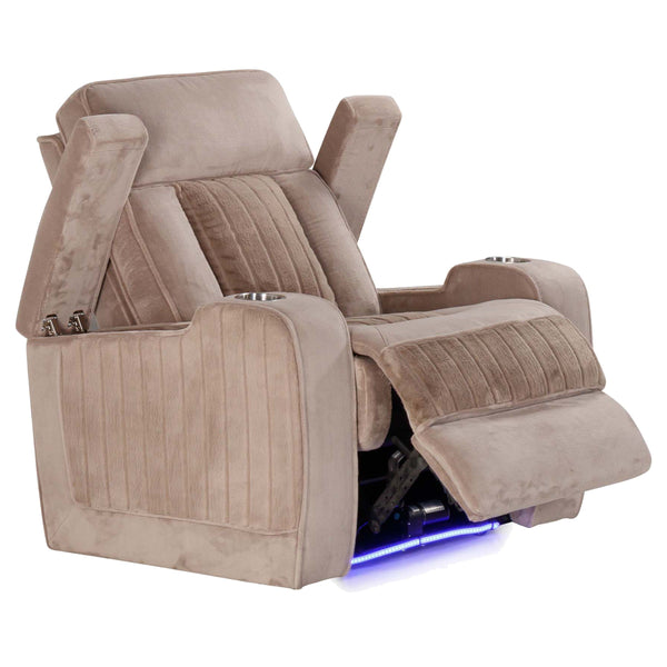 Equinox - Power Reclining Sofa Loveseat And Recliner - Mushroom
