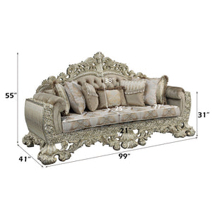  Fabric & Antique Gold Finish