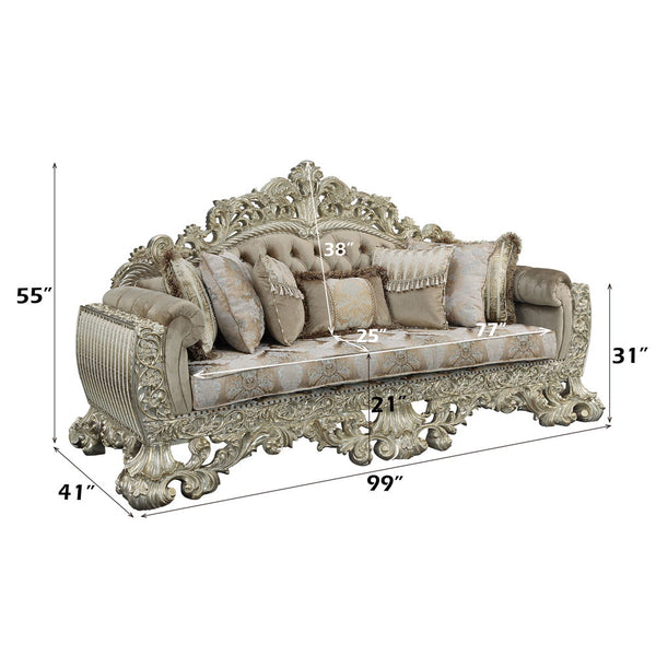  Fabric & Antique Gold Finish