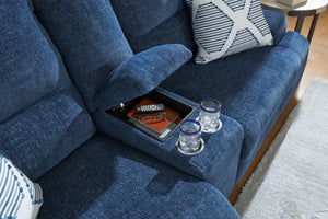 Acklen Place - Navy - 3-Piece Power Reclining Sectional Sofa With Raf Chaise