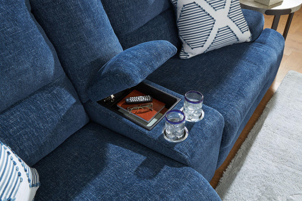Acklen Place - Navy - 3-Piece Power Reclining Sectional Sofa With Raf Chaise