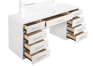  perfume bottles and more within the multiple drawers to keep your vanity nea