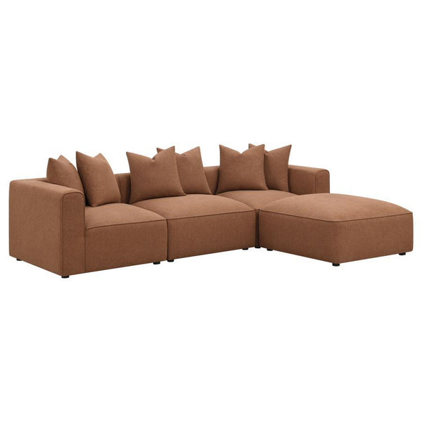 Jennifer - Square Upholstered Ottoman - Terracotta