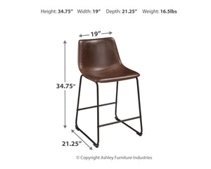 Centiar - Brown - Upholstered Barstool (Set of 2)