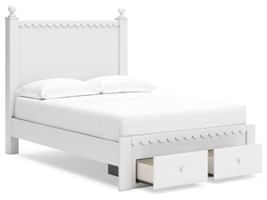 Mollviney - White - Full Panel Storage Bed