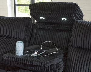 Forest Lake - Black - Power Reclining Sofa With Adj Headrest