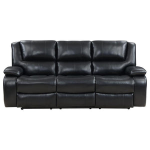 Camila - Upholstered Motion Reclining Sofa - Black