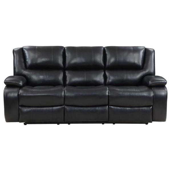 Camila - Upholstered Motion Reclining Sofa - Black