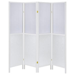 Mattison - 4-Panel Room Divider Folding Shoji Screen - White