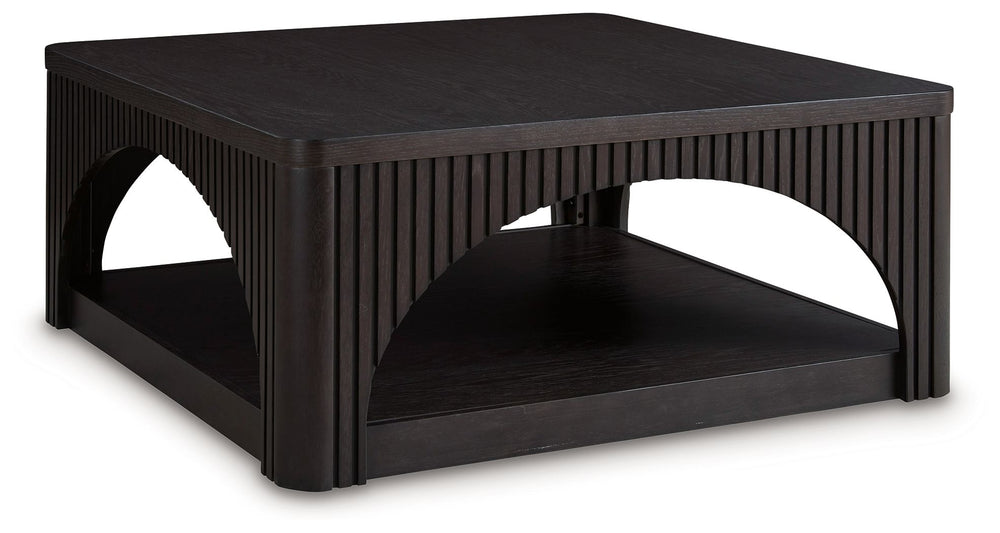 This end table is a stylish and sophisticated piece with a dark French black finish. Architecturally designed with unique arches and lattice details, it adds on-trend elegance to your existing home decor.<br><br><b>Additional Dimensions</b><br><ul><li>Ope