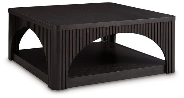 This end table is a stylish and sophisticated piece with a dark French black finish. Architecturally designed with unique arches and lattice details, it adds on-trend elegance to your existing home decor.<br><br><b>Additional Dimensions</b><br><ul><li>Ope