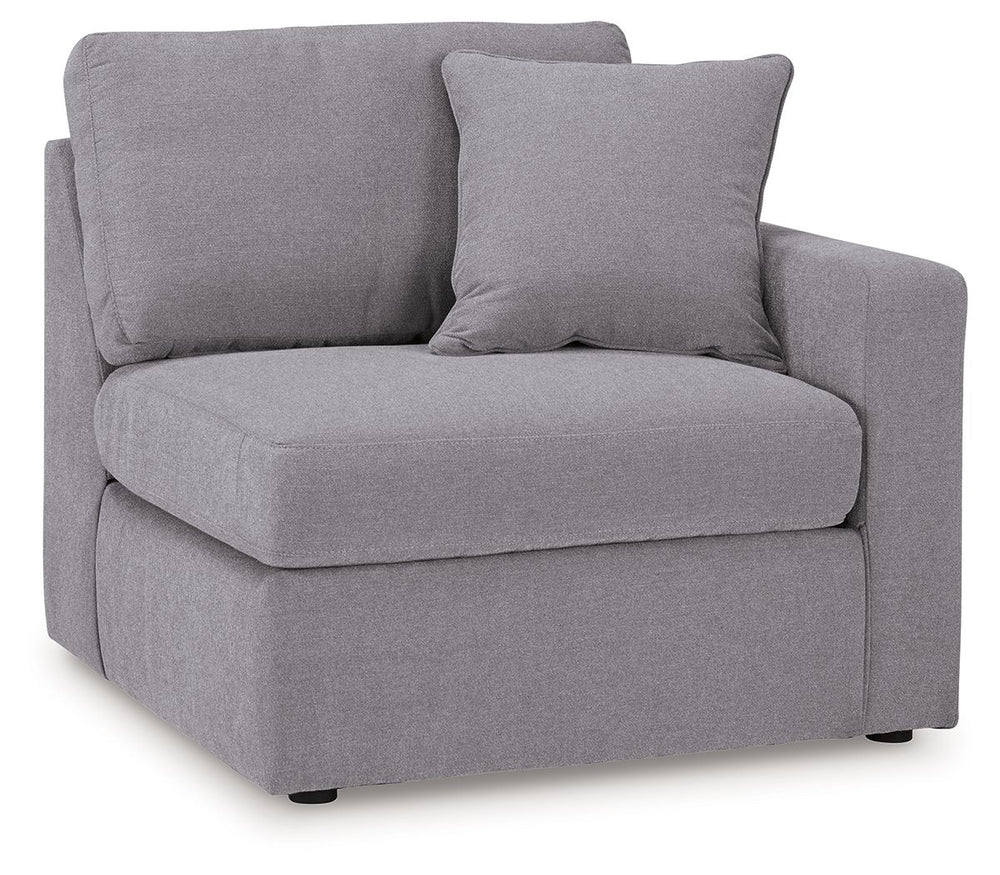 Looking cool and contemporary is great. But when it comes down to it, youâ€™re all about low-maintenance lounging. With the performance fabric on this sectional with audio system, cleaning spills is a breeze. Its customizable modular design caters to your