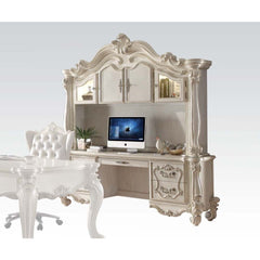 The Versailles collection classic style will blend masterfully in your home. The storage feature offers plenty of space to keep your office supplies, this set includes four top doors to reveal extra storage available. Carefully constructed from selected w