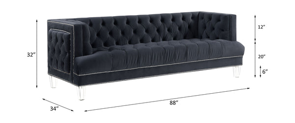Ansario - Sofa - Black Velvet