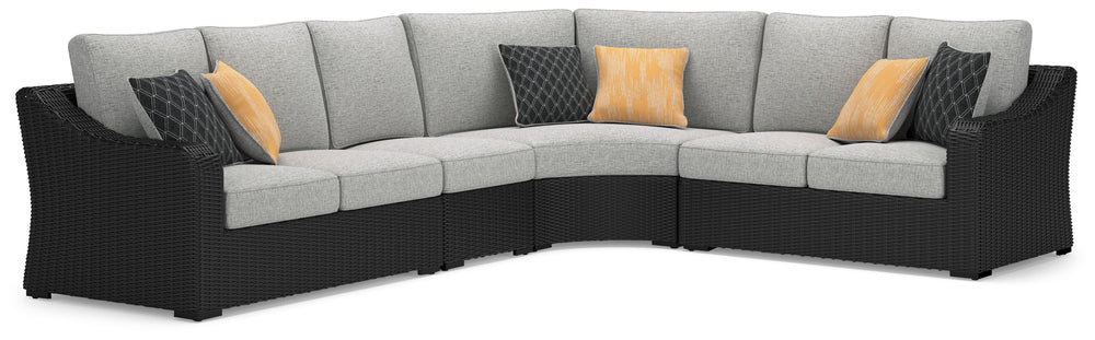 Sporting an easy-on-the-eyes look inspired by driftwood, this sectional elevates the art of alfresco living. Beautiful and durable enough for indoor and outdoor use, this high-style/low-maintenance set entices with plush, removable cushions wrapped in Nuv