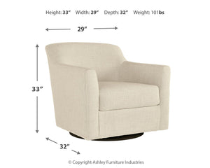 Bradney - Beige - Swivel Accent Chair