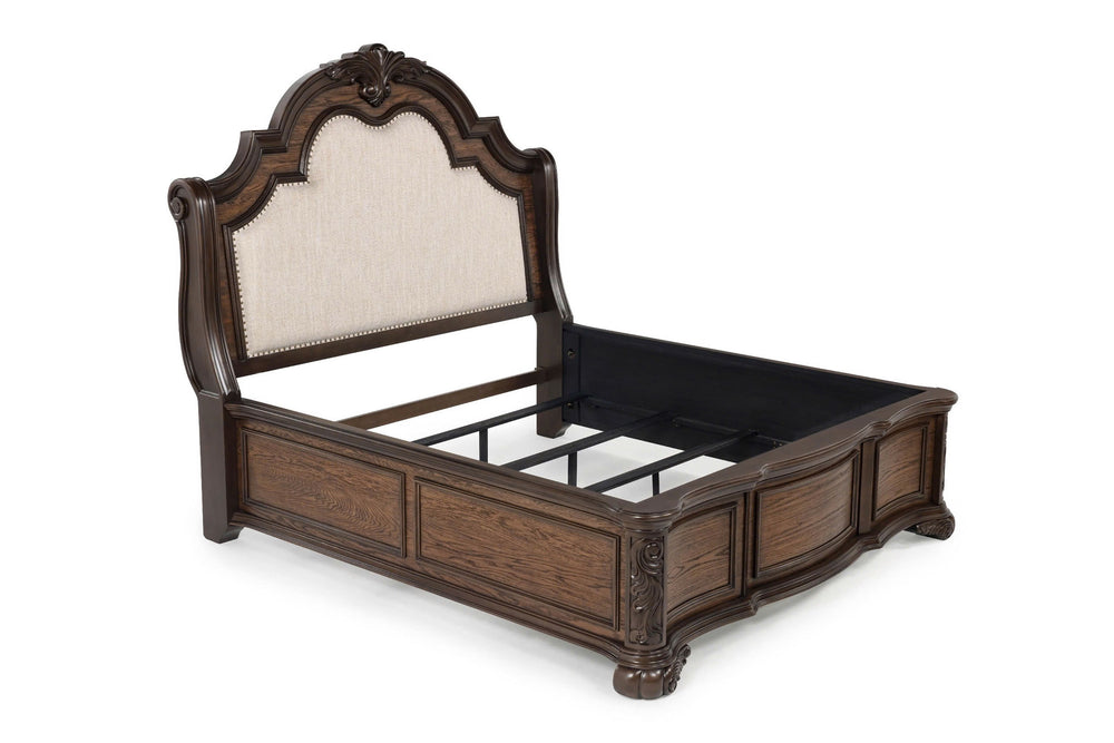 Experience the grandeur of classic elegance with this exquisitely crafted bedroom collection, designed to bring timeless sophistication to your space. The ornate detailing, intricate carvings, and rich wood finish exude a regal charm, while the gracefully