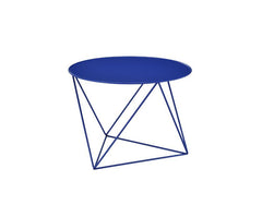 Bring dimension, depth and distinctive visual appeal with this modern geometric design. The accent table boasts a cool and fun look. Round table top paired with irregular metal base adds a uniquely attractive contrast to this table. It-'s powder coating p