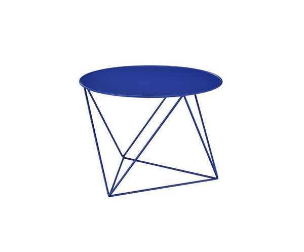 Bring dimension, depth and distinctive visual appeal with this modern geometric design. The accent table boasts a cool and fun look. Round table top paired with irregular metal base adds a uniquely attractive contrast to this table. It-'s powder coating p