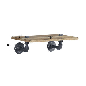 Brantley - Wall Shelf - Oak & Sandy Black Finish - 6"
