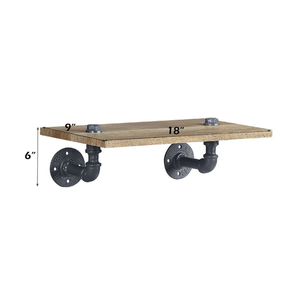 Brantley - Wall Shelf - Oak & Sandy Black Finish - 6"