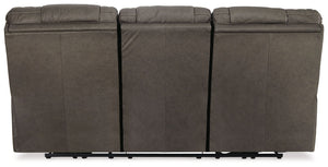 Wurstrow - Smoke - PWR REC Sofa with ADJ Headrest
