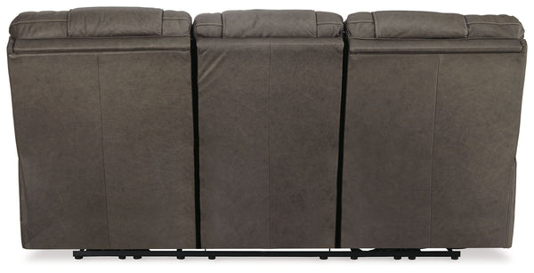 Wurstrow - Smoke - PWR REC Sofa with ADJ Headrest