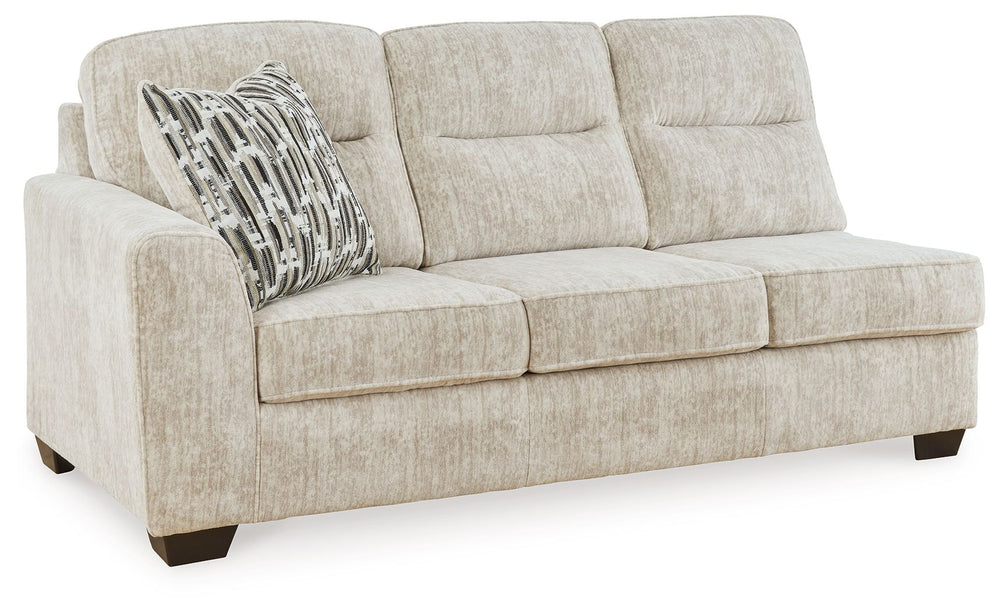 This left-arm facing sofa is made with polyester upholstery. Pairs with other items in the series to make a sectional.<br><br><b>Additional Dimensions</b><br><ul><li>Arm height: 27-"</li><li>Seat depth: 21-"</li><li>Seat height: 20-"</li><li>Top of cushio