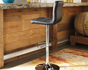 Bellatier - Black / Chrome Finish - Tall UPH Swivel Barstool(Set of 2)