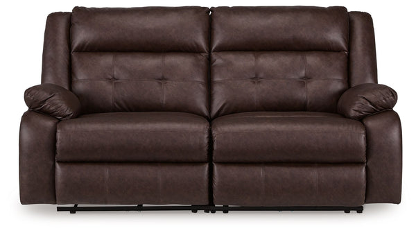 Elevate the everyday with the Punch Up power reclining sectional loveseat. With easy one-touch reclining and spacious seating, this piece offers relaxation and unparalleled coziness. Its faux leather upholstery is comfortably practical and beautifully enh