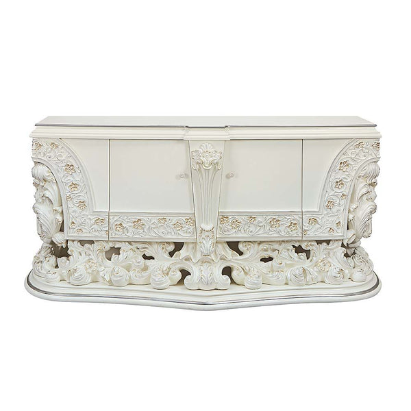  the Adara dining table is designed after the elaborate Rococo style. The single pedestal base is elaborate and commands the attention of everyone. Leave guests stunned with its beauty. Floral and leaf motives make up the c
