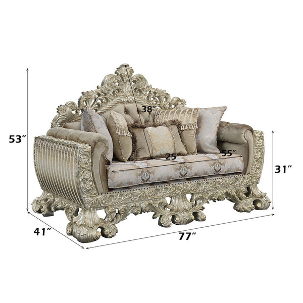  Fabric & Antique Gold Finish
