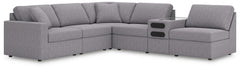 Looking cool and contemporary is great. But when it comes down to it, youâ€™re all about low-maintenance lounging. With the performance fabric on this sectional with audio system, cleaning spills is a breeze. Its customizable modular design caters to your