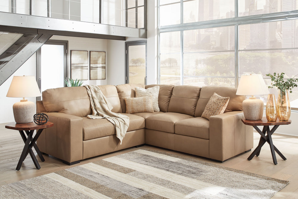 Indulge in attainable, top-of-the-line luxury. With this sectional, you can outfit your home in ultra-sleek style. Genuine leather upholstery on the interior provides the richly refined look and feel you love without breaking the bank. Clean-lined arms po