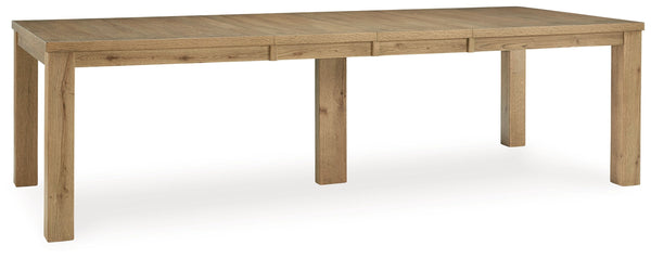 This dining table brings a rustic vibe to urban contemporary design. Itâ€™s a modern approach to natural beauty, with a rustic oak finish defining its thick tabletop and sturdy legs. And the table-'s color palette is stunningly simple, allowing it to coor