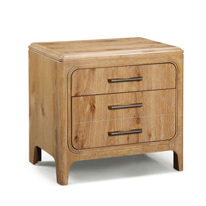 Elevate your bedroom with this stylish and inviting furniture group, designed to blend modern simplicity with rustic charm. The centerpiece features a beautifully upholstered headboard framed in a rich, natural wood finish, adding texture and warmth to yo