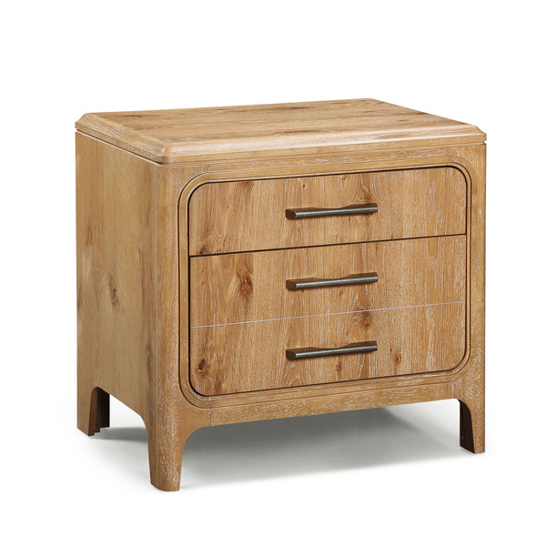 Elevate your bedroom with this stylish and inviting furniture group, designed to blend modern simplicity with rustic charm. The centerpiece features a beautifully upholstered headboard framed in a rich, natural wood finish, adding texture and warmth to yo