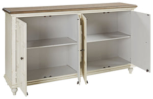  this accent cabinet is sure to look right at home. Standout elements include raised panel door fronts that are a work of art. Wonderfully timeworn in antique white