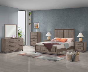 Discover the perfect blend of modern simplicity and understated elegance with this contemporary bedroom collection. Each piece, fashioned with a sleek, minimalist design and a soothing grey oak finish, offers a tranquil backdrop for your personal retreat.