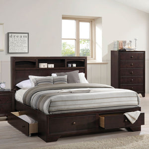 The Madison II bedroom collection features spacious storage. Clean lines and modern style are perfectly matched together, offering a sense of technology to new generation.<br/><br/><b>Product Features</b><ul><li>Box Spring Not Required</li><li>Bookcase Be