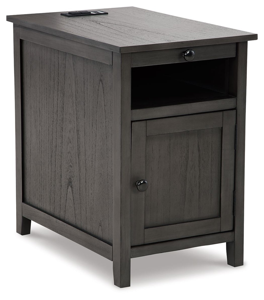 Add big character to a small space with this chairside end table. With its compact size and strong silhouette, it can go anywhere and blend easily into the decor. Less is so much more with the Shaker-inspired design and gray wood tone finish. Loaded with 