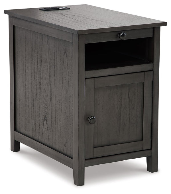 Add big character to a small space with this chairside end table. With its compact size and strong silhouette, it can go anywhere and blend easily into the decor. Less is so much more with the Shaker-inspired design and gray wood tone finish. Loaded with 