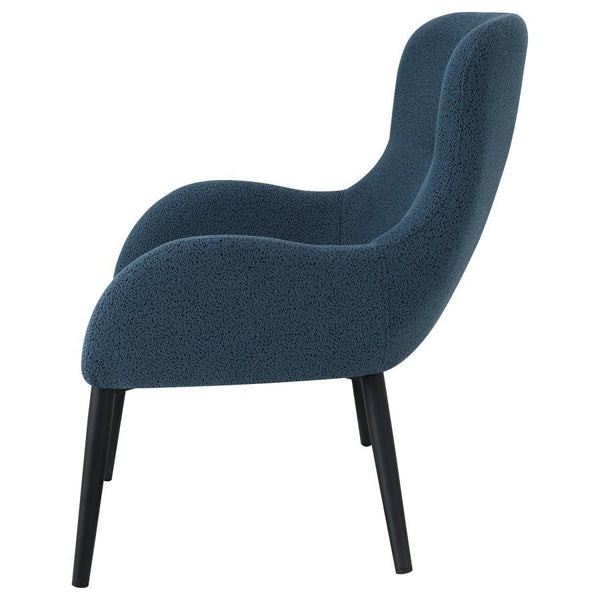 Calvin - Upholstered Modern Arm Accent Chair - Aegean Blue