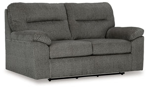 Make your living room the ultimate hangout with this glider loveseat. Its buttery soft upholstery encourages you to lounge a while longer. And when itâ€™s time to hit a peak state of relaxation, indulge in the gentle sway of its gliding motion. Comfortabl