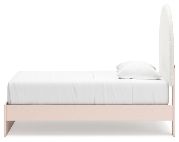 Wistenpine - Blush - Twin Upholstered Panel Bed